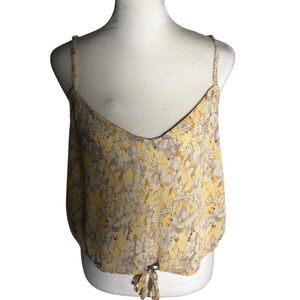 Peach Puff textured cropped semi sheer tank top Sz Medium